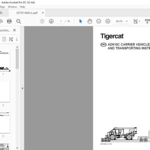 Tigercat Ad C Carrier Vehicle Moving And Transporting Instructions