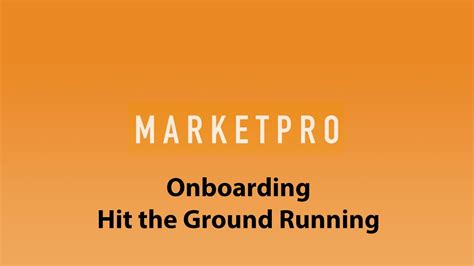 Onboarding—how To Hit The Ground Running Youtube