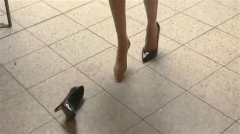 sexy woman loses her high heels while shopping in a mall youtube
