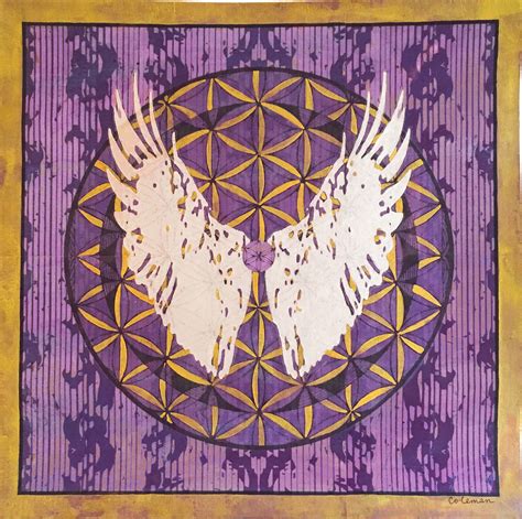 Angel Mandala • Mixed Media Assemblage On Watercolor Paper • 27 X 27