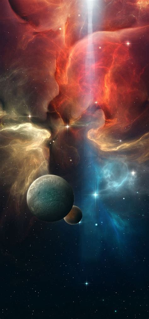 Multicolor Space Planet Wallpaper 720x1544