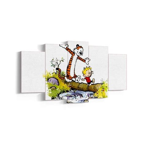 Calvin And Hobbes Poster 5 Piece Canvas Wall Art Calvin And Etsy
