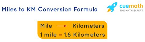 Miles to Km Formula - Learn Formula for Calculating Miles to Km - Cuemath