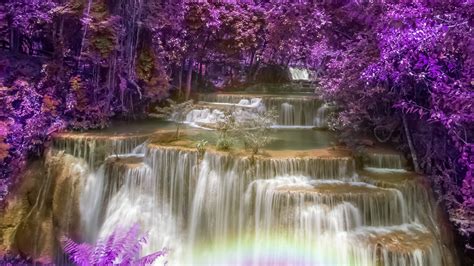 Foto Thailand Huay Mae Khamin Waterfall Natur Wasserfall 1920x1080