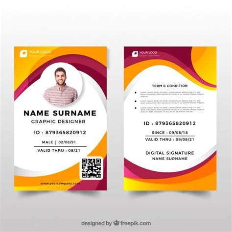 id card template  flat design id card template identity card