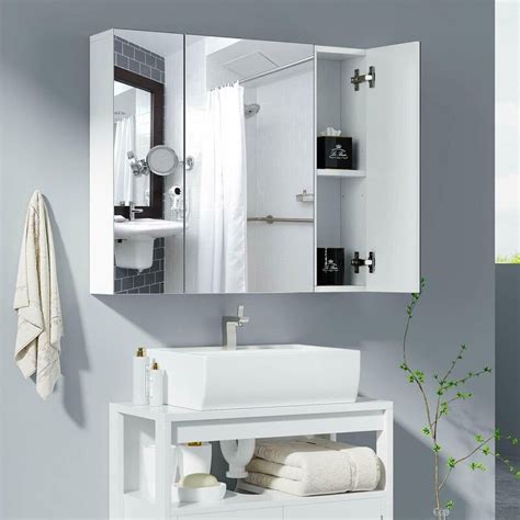 Worton Medicine Cabinet With Mirror For Bathroom 3 Door Wall Mounted