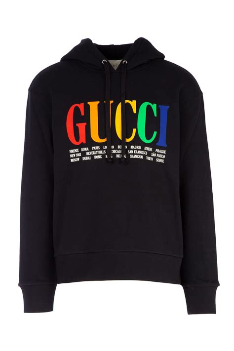 Gucci Mens Multicolor Vintage Logo Hoodie In Black Modesens