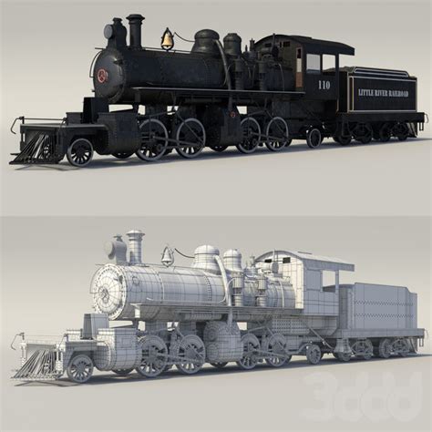 3d Model Steam Train Vr Ar Low Poly Cgtrader