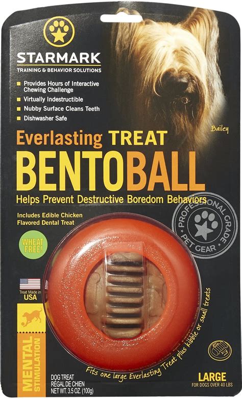 Starmark Everlasting Bento Ball With Dental Treat Dog Chew Toy Large