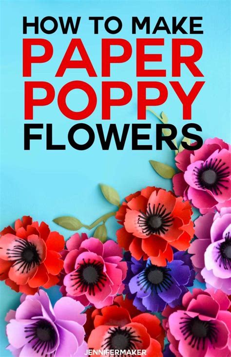 paper poppies   templates  paper flower templates paper flower tutorial