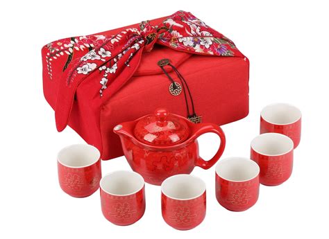 Chinese Tea Set Red Ceramic Chinese Wedding Tea Set Asian Traditional