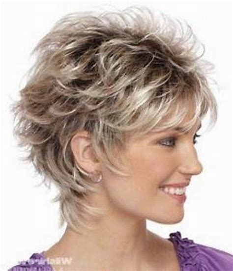 Rather than lifting the layers up, keeping them at a downward angle can help mask areas where the hair is sparse and also allow the bangs to blend in with the rest of the style. Fabulous over 50 short hairstyle ideas 13 - Fashion Best