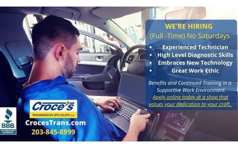 Were Hiring Automotive Technician Full Time By Croces Transmission Specialists In Norwalk