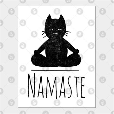namaste cat yoga lovers cat lovers yoga cat lovers zen kitty by atelierambulant in 2023