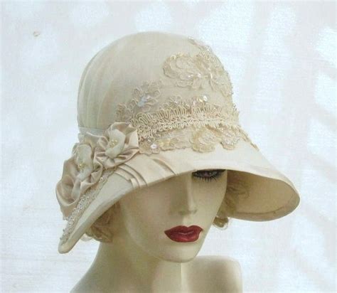 Custom Made Vintage Style Buckram Ivory Cloche Wedding Hat Vintage