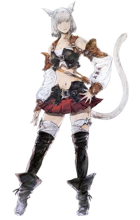 Miqo Te Female In Initial Gear Art Final Fantasy Xiv A Realm Reborn