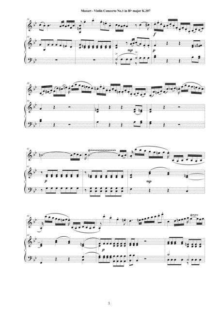 Mozart Violin Concerto No 1 In B Flat K 207 For Violin And Piano Score And Part Music Sheet