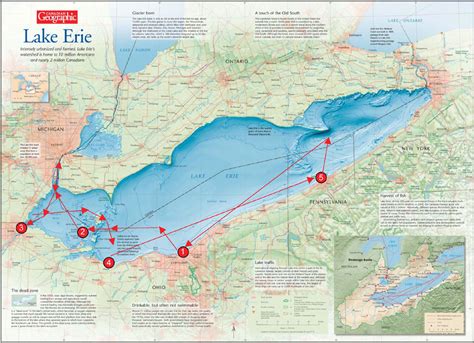 Shipboard And Shoreline Science On Lake Erie Map Of Our Route