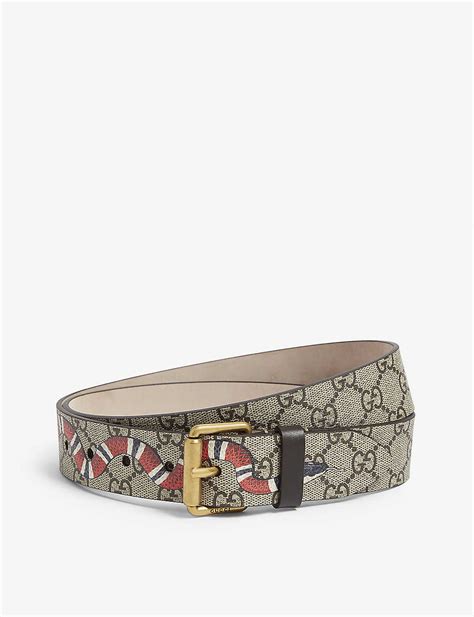 Gucci Snake Gg Supreme Canvas Belt