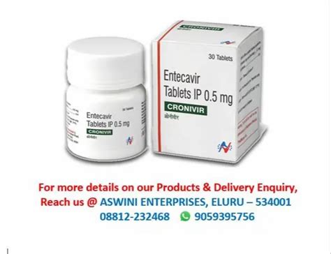 Cronivir Entecavir Tablets Ip 05 Mg At Rs 2250bottle Pharmaceutical