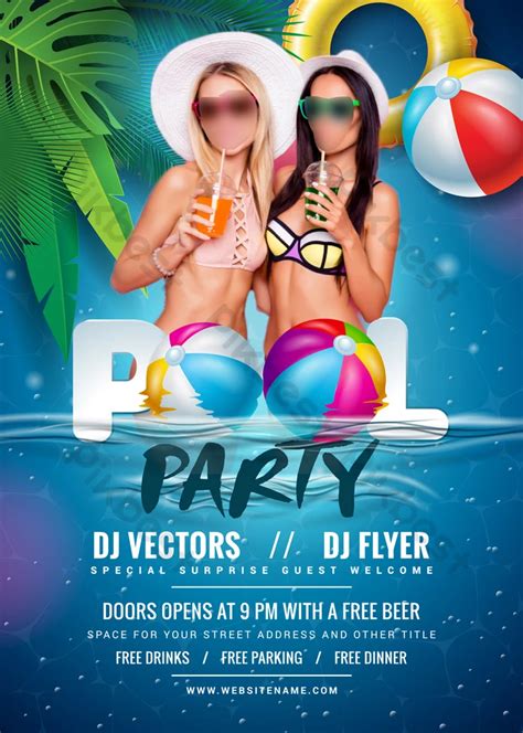 Pool Party Poster Template Royalty Free Vector Image Lacienciadelcafe Com Ar