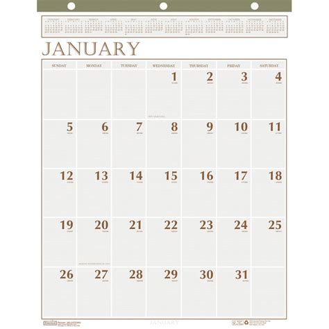 House Of Doolittle 380 20 X 26 Recycled Large Print Monthly January