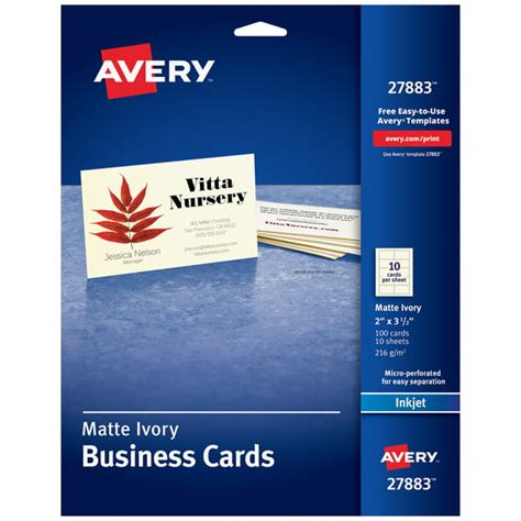 Avery Printable Business Cards Matte Ivory Two Sided Printing 100