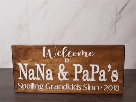 Welcome To Grandma And Grandpa Sign Welcome Sign T For Etsy
