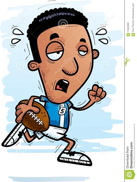 Exhausted Cartoon Black Football Player Stock Vector Illustration Of