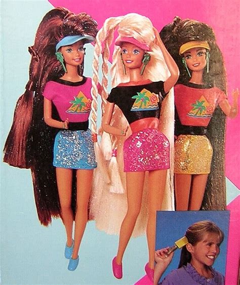 Glitter Hair Brunette Barbie 1993 Barbie 90s 90s Girl Totally Hair