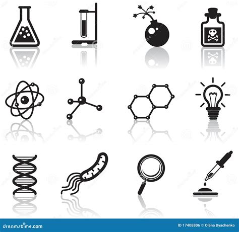Science Icons Stock Vector Illustration Of Bomb Biology 17408806