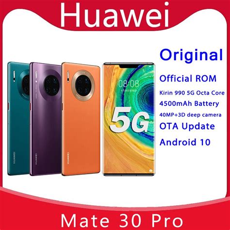 original huawei mate 30 pro 5g phone with 6 53 inch screen kirin 990 5g octa core 8 core 40mp