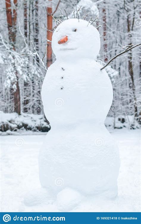 A Snowman In A Park Stock Photo Image Of Funny Dirty 169321418