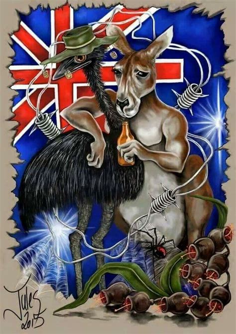 Australia Oz Aussie Emu Kangaroo Happy Australia Day Australia