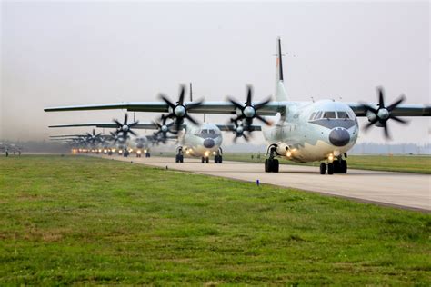 asian defence news y 9 transport aircraft taxi on the runway