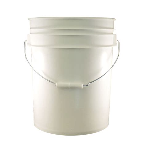 5 Gallon Plastic Buckets - White HDPE Pails | Kaufman Container