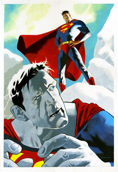 Kevin Nowlan Superman And Bizarro Painting