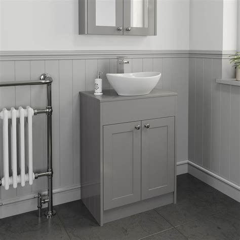 Click to view our range of modern & traditional vanity units & basin units. 600mm Grey Traditional Vanity Unit Countertop Bathroom ...