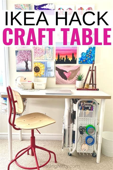 Neat Ikea Craft Table Hack Counter Height On A Budget