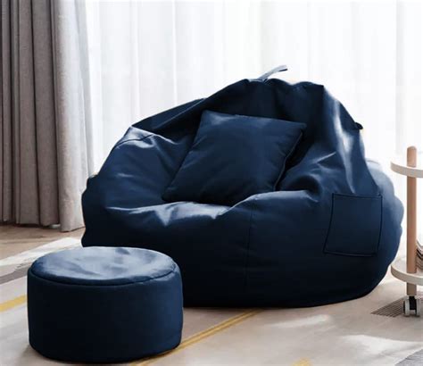 Buy Sophia Bean Bag With Footrest And Cushion XXXL Blue Online In India At Best Price