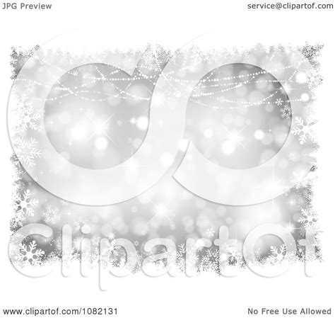Clipart Silver Snowflake Christmas Background With White Grunge Borders ...