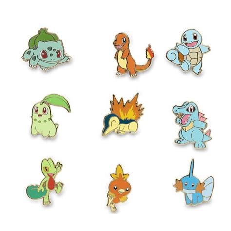 Kanto Johto And Hoenn First Partner Lanyard And Mini Pokémon Pins 9 Pack Pokémon Center Uk