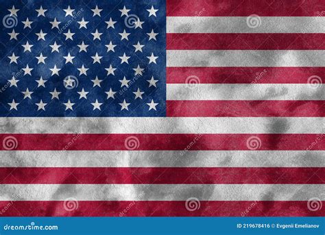 Usa Flag On Grunge Concrete Wall Backdrop Stock Photo Image Of