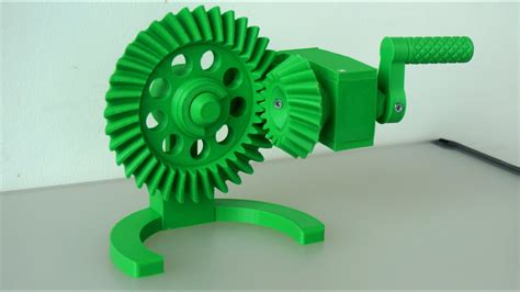 Fully Functional 3d Printed Bevel Gear Drive Model Youtube