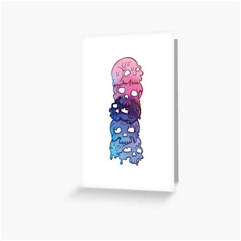 Omnisexual Pride Flag Goth Skull Tower Greeting Card By