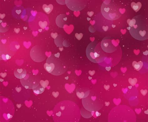 Pink Hearts Bokeh Background Valentine Background Bokeh Background