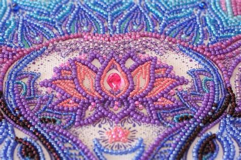 Diy Bead Embroidery Kit On Art Canvas Prosperity Etsy