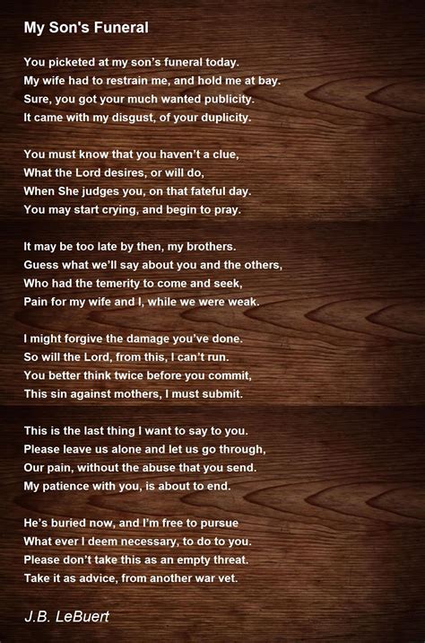 30 Lovely Funeral Poems For Son Poems Ideas Images