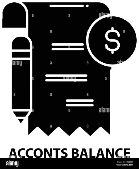 Acconts Balance Icon Black Vector Sign With Editable Strokes Concept