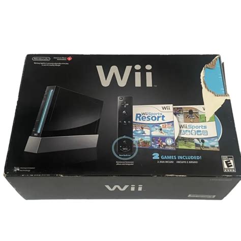 Nintendo Wii Sports And Resort Motion Plus Black Console Bundle 4 Games